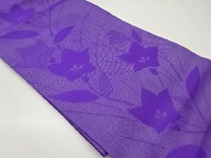 紗 桔梗模様織出し名古屋帯